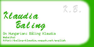 klaudia baling business card