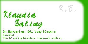 klaudia baling business card